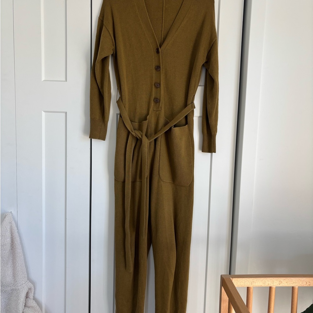 Alex Mill chartreuse knit jumpsuit